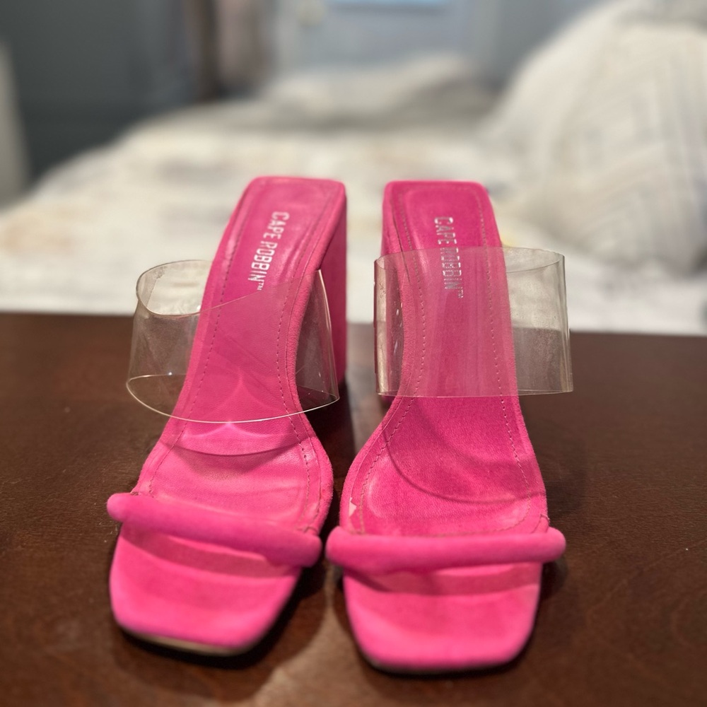 Cape Robbin Pink Heels Square Toe